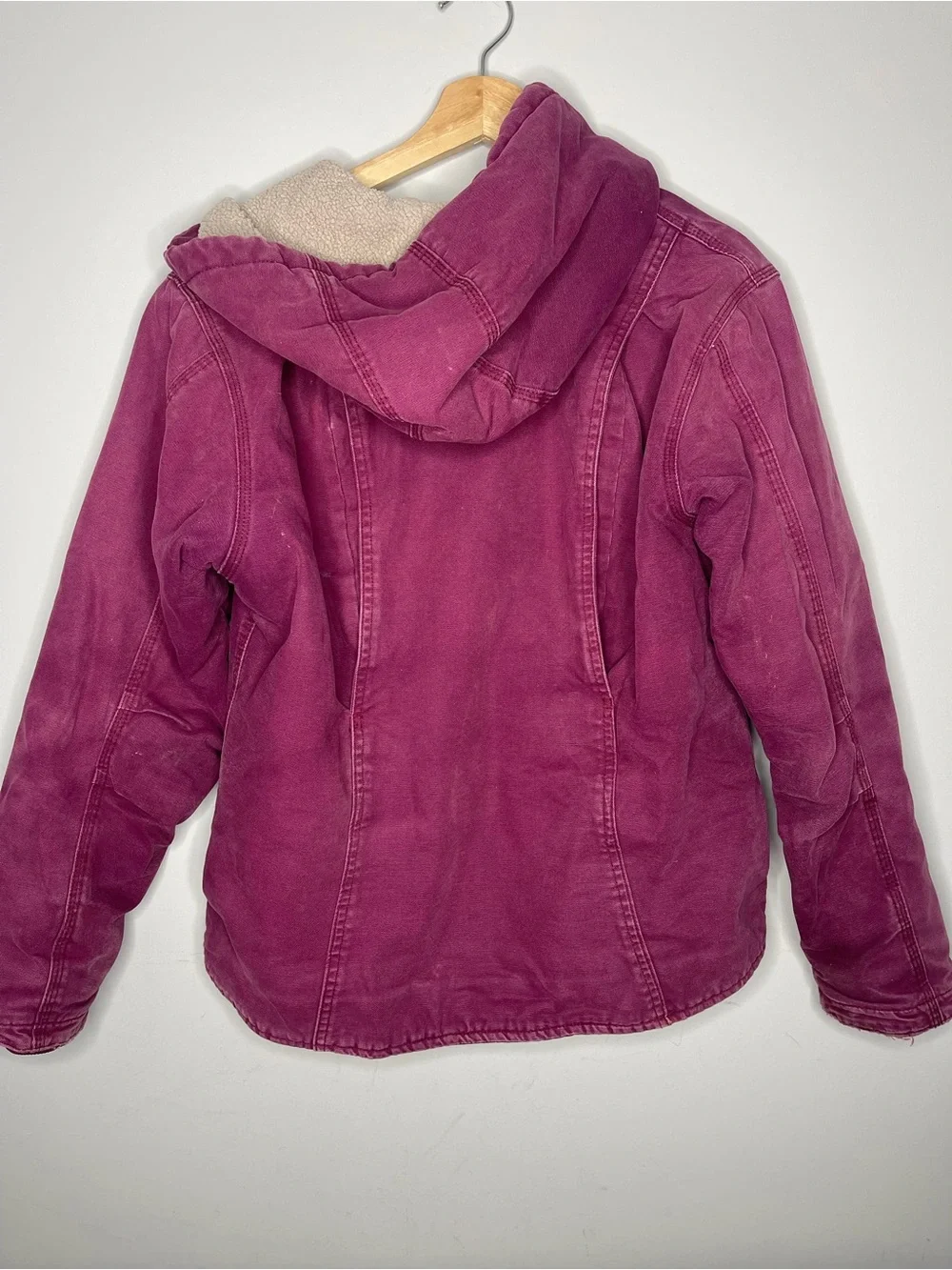 Women’s Berne Softstone duck hooded jacket coat medium deep‎ plum